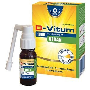 D-Vitum 1000j.m. Vegan, aerozol w oleju MCT, dla dzieci od 1 roku życia i dorosłych, 7ml