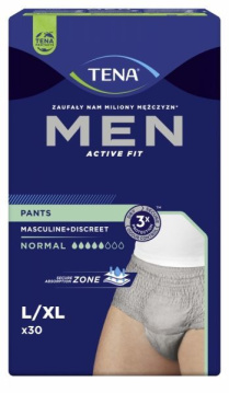 Tena Men Pants, Bielizna chłonna, Normal Grey L/XL, 30 sztuk