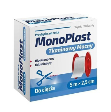 Monoplast plaster tkaninowy mocny 5m x 2,5cm x 1 szt