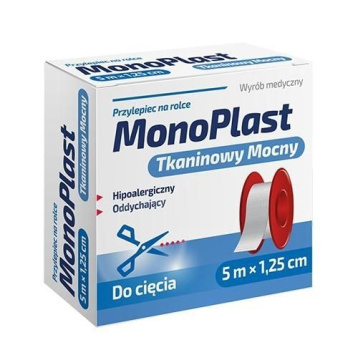 Monoplast plaster  tkaninowy mocny 5m x 1,25cm x 1 szt