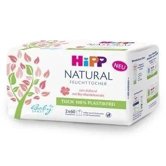 HiPP Babysanft chusteczki pielęgnacyjne Natural Soft 2 x 60 sztuk