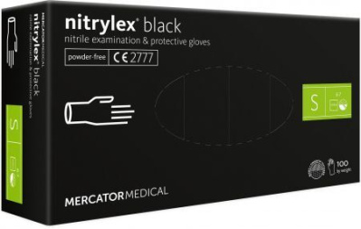 Rękawice nitrylowe NITRYLEX BLACK rozmiar S, 100 sztuk