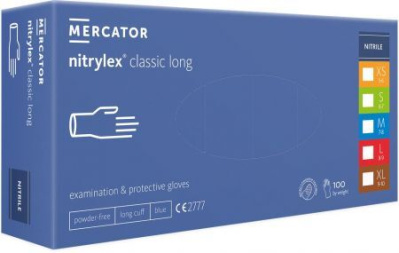 Rękawice nitrylowe Nitrylex classic long, rozmiar XL 100 sztuk