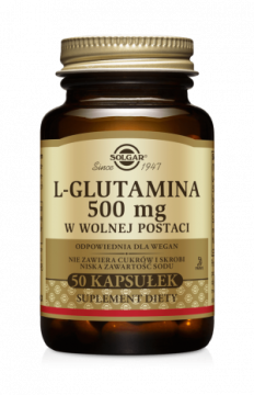 Solgar L-glutamina 500 mg, 50 kapsułek