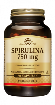 Solgar Spirulina 750 mg, 80 kapsułek