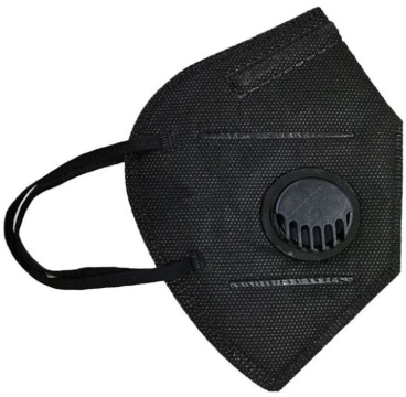 Maska ochronna KN95 czarna z zaworkiem, 1 sztuka