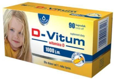 D-Vitum 1000 j.m., witamina D od 1 roku życia, 90 kapsułek twist-off