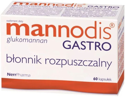 Mannodis Gastro, błonnik rozpuszczalny, 60 kapsułek twardych