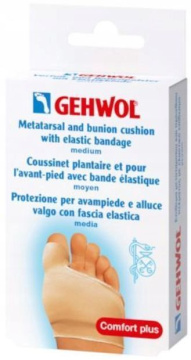 Gehwol, poduszka przeciwuciskowa do przedstopia i na halluksy z elastyczną opaską, średnia, 1 sztuka