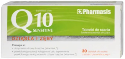 Sensilab Q10 Sensitive, smak pomarańczowy, 30 tabletek do ssania