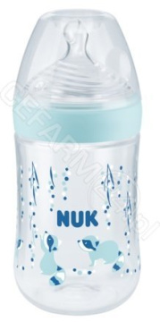 NUK butelka Nature Sense z PP ze wskaźnikiem temperatury M, 260 ml (niebieska)