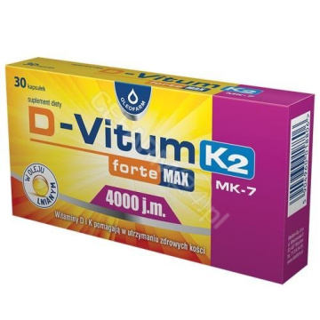D-vitum forte Max 4000 j.m.K2 (witamina D i K dla dorosłych), 30 kapsułek