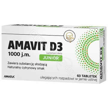 AMAVIT D3 Junior 1000 j.m., 60 tabletek
