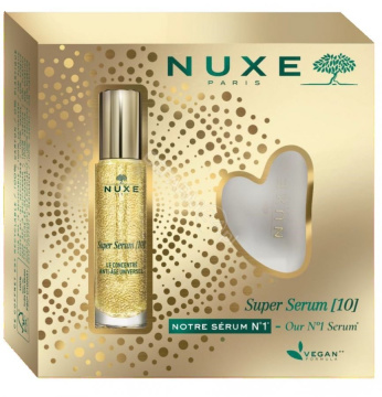 Nuxe zestaw Super Serum uniwersalny koncentrat przeciwstarzeniowy 30 ml + kamień do masażu twarzy Gua Sha