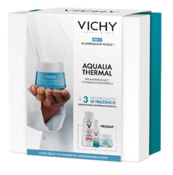 Vichy Aqualia Thermal Riche, zestaw bogaty krem nawilżający 50 ml + miniprodukty