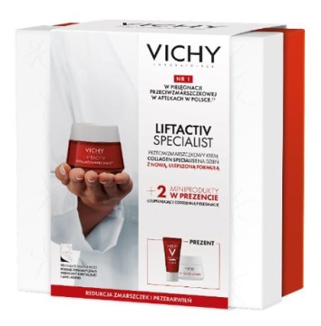 Vichy Liftactiv Collagen Specialist,zestaw- krem przeciwzmarszczkowy na dzień 50 ml + miniprodukty