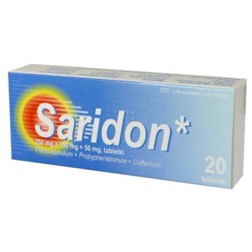 Saridon (250mg+150mg+50mg), 20 tabletek, IMPORT RÓWNOLEGŁY, Pharmapoint