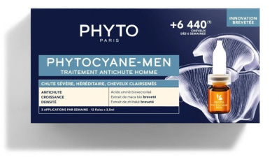 Phyto phytocyane, kuracja przeciw wypadaniu włosów dla mężczyzn, 12 x 3,5 ml