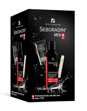 Seboradin Men zestaw - szampon  + ampułki  + krem do pielęgnacji twarzy i skóry z zarostem