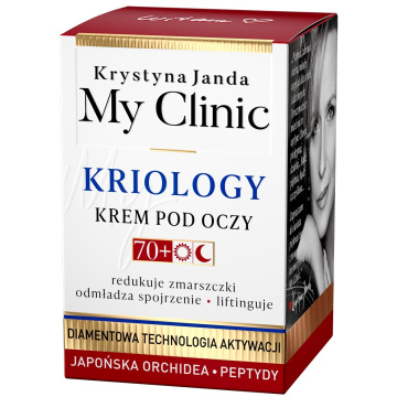 JANDA My Clinic Kriology 70+ Krem pod oczy redukujący zmarszczki i odmładzający spojrzenie - Japońska Orchidea & Peptydy, 15 ml