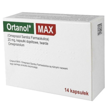 Ortanol Max 20mg, 14 kapsułek dojelitowych, IMPORT RÓWNOLEGŁY, Pharmapoint
