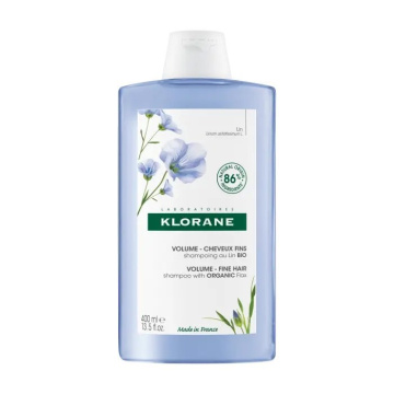 Klorane, szampon z organicznym lnem do włosów pozbawionych objętości, 400 ml