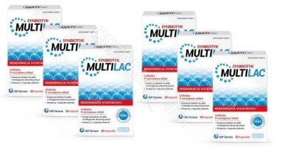MULTILAC Synbiotyk (Probiotyk + Prebiotyk), sześciopak - 6 x 20 kapsułek