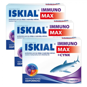 Iskial Immuno Max + Cynk, trójpak - 3 x 120 kapsułek