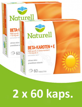 Naturell Beta-karoten + E, dwupak - 2 x 60 tabletek
