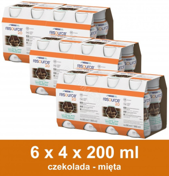 Resource 2.0 czekolada - mięta, sześciopak - 24 x 200 ml