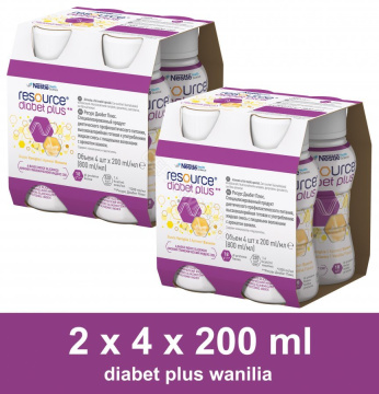 Resource diabet plus wanilia, dwupak - 8 x 200 ml