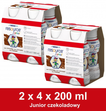 Resource Junior czekoladowy, dwupak - 8 x 200 ml