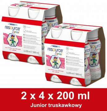 Resource Junior truskawkowy, dwupak - 8 x 200 ml