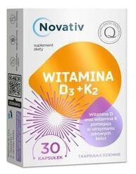 Novativ, Witamina D3+K2, 30 kapsułek