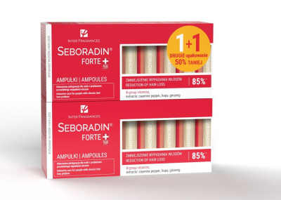 Seboradin FORTE, ampułki przeciw wypadaniu włosów, zestaw, 28 ampułek po 5,5 ml
