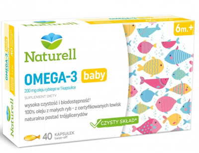 Naturell Omega-3 baby, 40 kapsułek