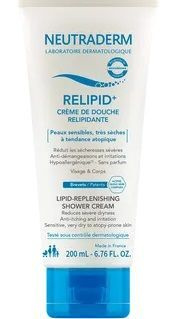 Neutraderm Relipid+, krem do mycia pod prysznic, odbudowujący warstwę lipidową, skóra wrażliwa, bardzo sucha i atopowa, 200ml