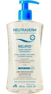 Neutraderm Relipid+, olejek do mycia, odbudowujący warstwę lipidową, skóra wrażliwa, bardzo sucha i atopowa, 400ml