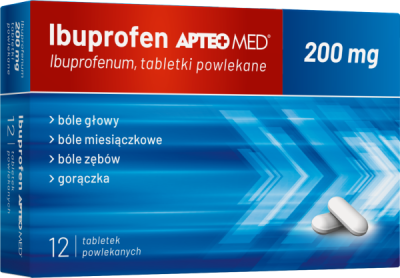 Ibuprofen APTEO MED 200 mg, 12 tabletek powlekanych