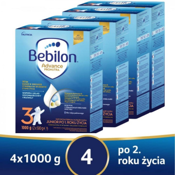Bebilon 3 z Pronutra Advance, czteropak - 4 x 1000 g