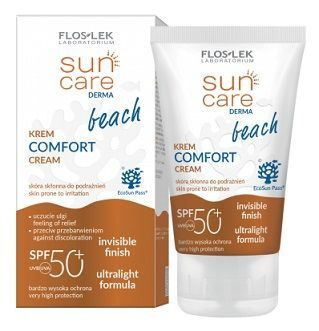 Flos-Lek Laboratorium, Sun Care Derma Beach Comfort, krem do twarzy i ciała SPF50+, skóra normalna, wrażliwa i skłonna do podrażnień, 50ml