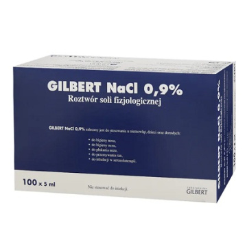 Gilbert NaCl 0,9%, sól fizjologiczna, 5 ml, 100 ampułek