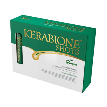 Kerabione Shots, wegańska płynna formuła dla włosów i paznokci, 14 fiolek po 25 ml