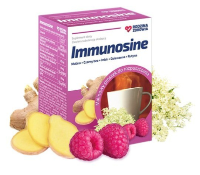 Rodzina Zdrowia Immunosine, 10 saszetek o smaku malinowym