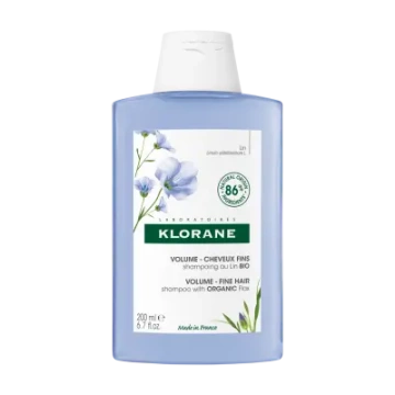 Klorane, szampon z organicznym lnem do włosów pozbawionych objętości, 200 ml