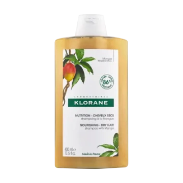 Klorane, szampon odżywczy do włosów suchych, z mango, 400 ml