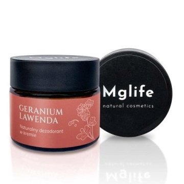 Mglife, geranium lawenda, naturalny dezodorant w kremie, 50 ml