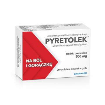 Pyretolek 500 mg, 20 tabletek
