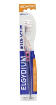 Elgydium Inter-Active, szczoteczka do zębów, średnia, 1 sztuka