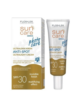 Flos-Lek Laboratorium, Sun Care Derma Photo Care, ultralekki krem Anti-SpotAntiSpot SPF30, przeciw przebarwieniom, 30 ml